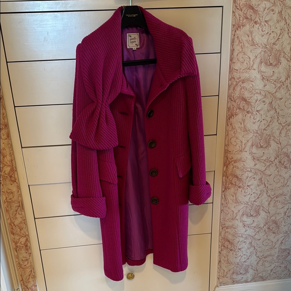 Nanette Lepore seater coat, size 10. Shocking pink